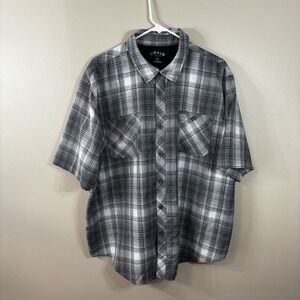 Orvis Shirt Mens XXL Button Up Short Sleeve Classic Pockets Plaid Fishing